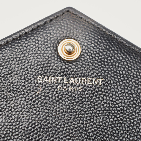 Saint Laurent Black Matelasse Leather Cassandre Wallet on Chain - Picture 7 of 8